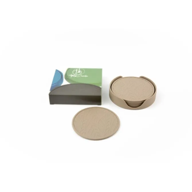 Tools2Cook glasonderzetters silicone Nutmeg Grey 7-delig