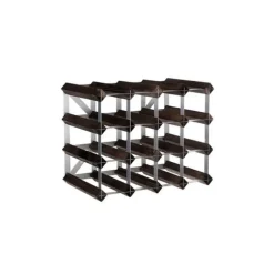 Traditional Wine Rack Co. wijnrek voor 16 flessen 42 x 32,4 cm verbrande eik bruin
