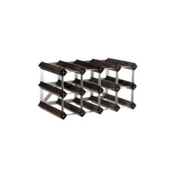 Traditional Wine Rack Co. wijnrek voor 12 flessen 42 x 22,8 cm verbrande eik bruin