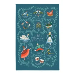 Ulster Weavers 12 Days Of Christmas theedoek katoen