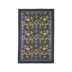 Ulster Weavers Finch & Flower theedoek katoen blauw