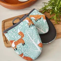 Ulster Weavers Foraging Fox kleine ovenwant katoen blauw 2 stuks
