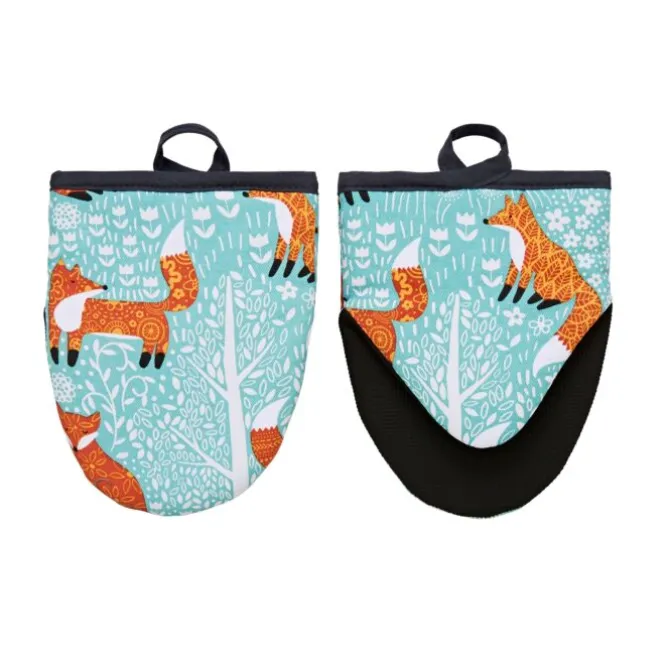 Ulster Weavers Foraging Fox kleine ovenwant katoen blauw 2 stuks