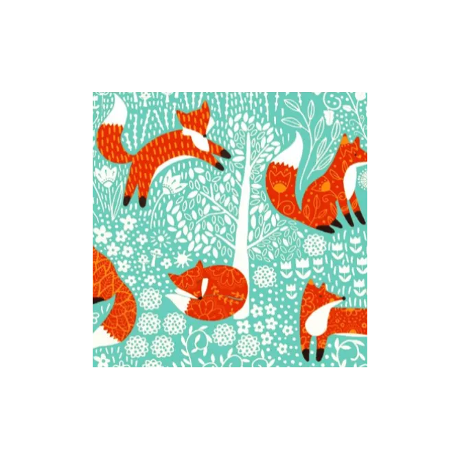 Ulster Weavers Foraging Fox ovenwant katoen blauw