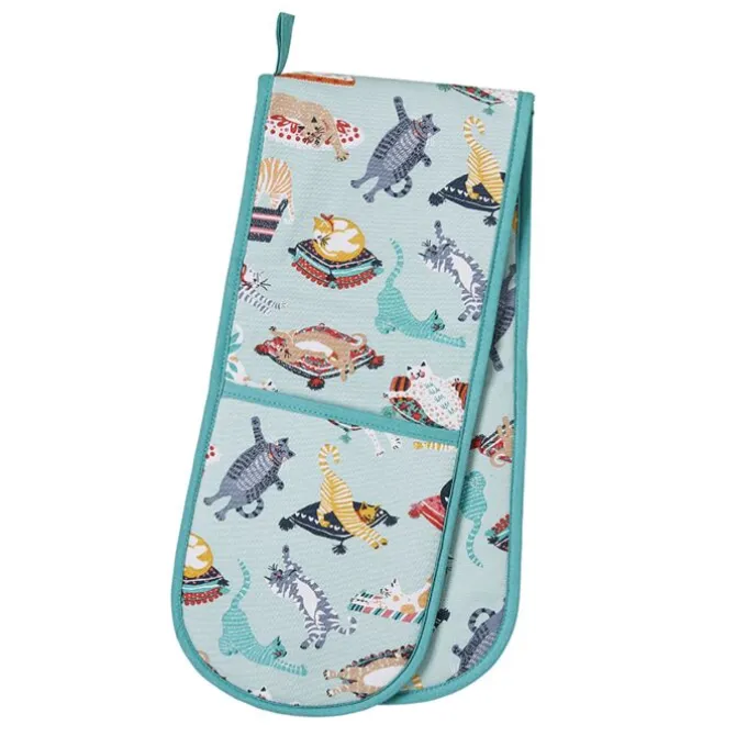 Ulster Weavers Kitty Cats lange pannenlap katoen blauw