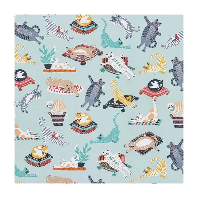 Ulster Weavers Kitty Cats ovenwant katoen blauw