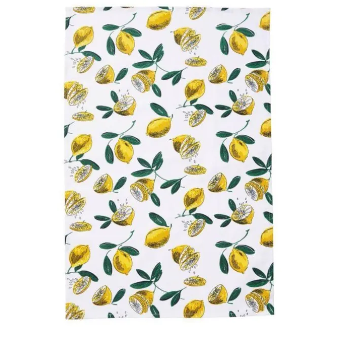 Ulster Weavers Lemons theedoek katoen geel