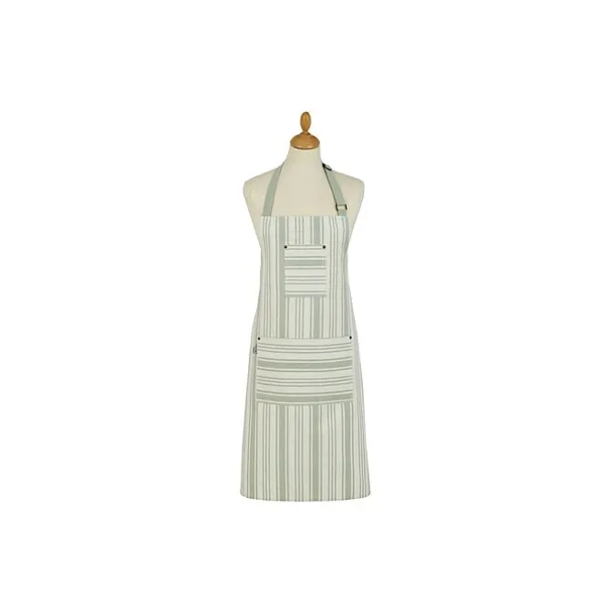 Ulster Weavers Sage Stripe schort katoen groen
