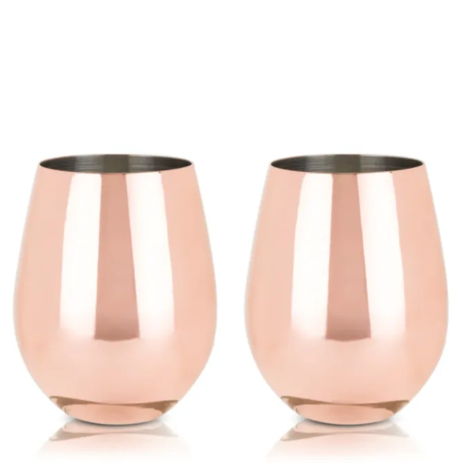 Viski Stemless tumbler wijnglas Copper 2 stuks