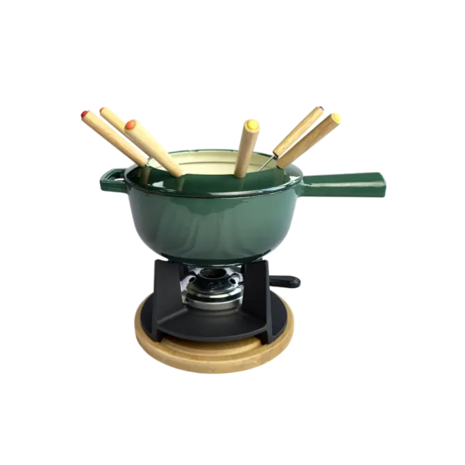 1821 vleesfondueset 6-persoons gietijzer Gradient Dark Green