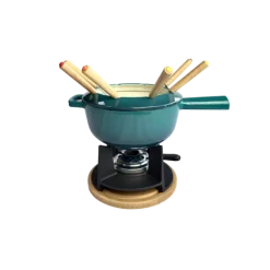 1821 vleesfondueset 6-persoons gietijzer Gradient Teal