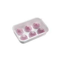 Westmark Crystal ijsblokjesvorm met deksel voor 6 ijsblokjes silicone wit