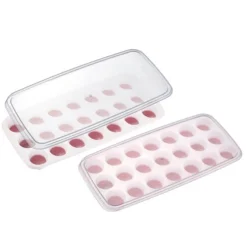 Westmark ijsblokjesvorm met deksel voor 42 ijsblokjes silicone wit 2-delig
