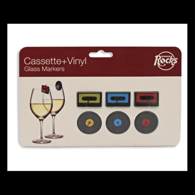Winkee Cassette+Vinyl Glass Markers silicone 6 stuks