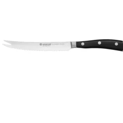 Wüsthof Classic Ikon gevorkte worst- en tomatenmes 14 cm messenstaal