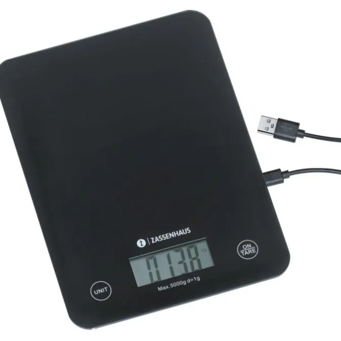 Zassenhaus Balance USB-C keukenweegschaal 5 kg zwart
