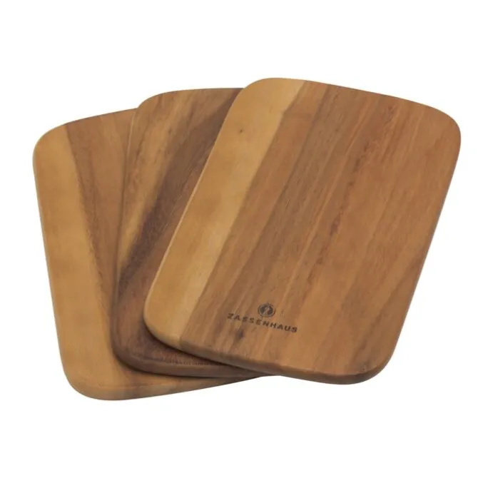 Zassenhaus snijplank 23 x 15 cm hout 3 stuks acaciahout