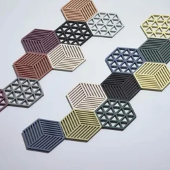 Zone Denmark Hexagon onderzetter 16 x 14 cm silicone zwart