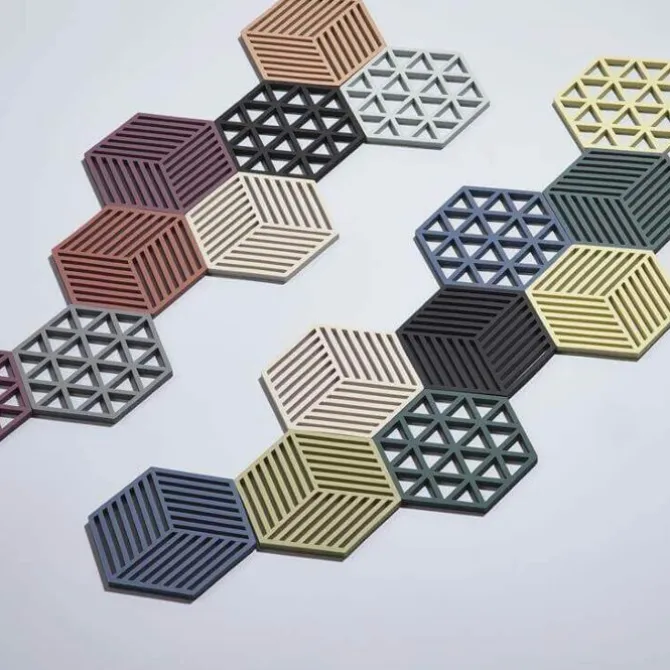 Zone Denmark Hexagon onderzetter 16 x 14 cm silicone zwart